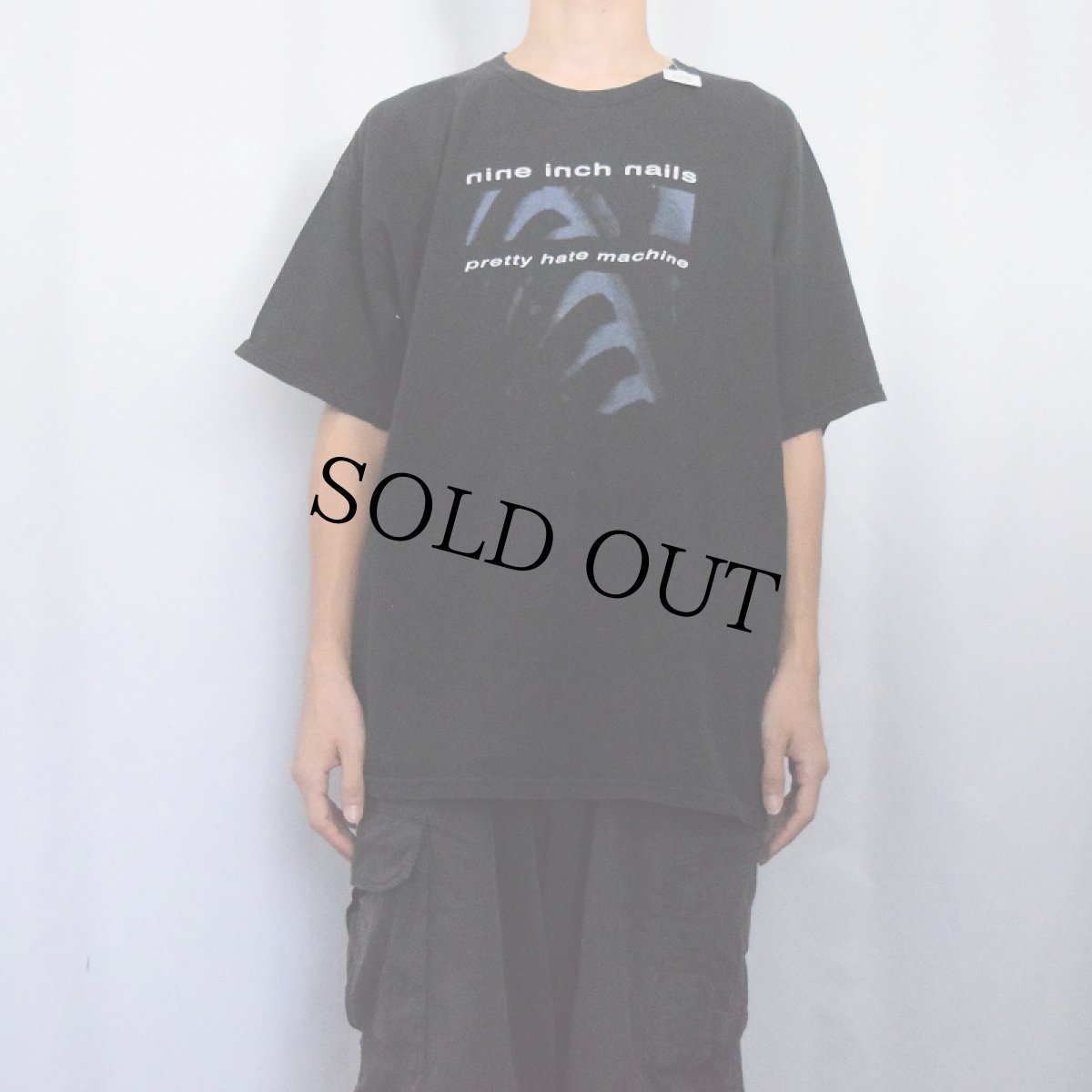 画像2: NINE INCH NAILS "pretty hate machine" ロックバンド プリントTシャツ BLACK (2)