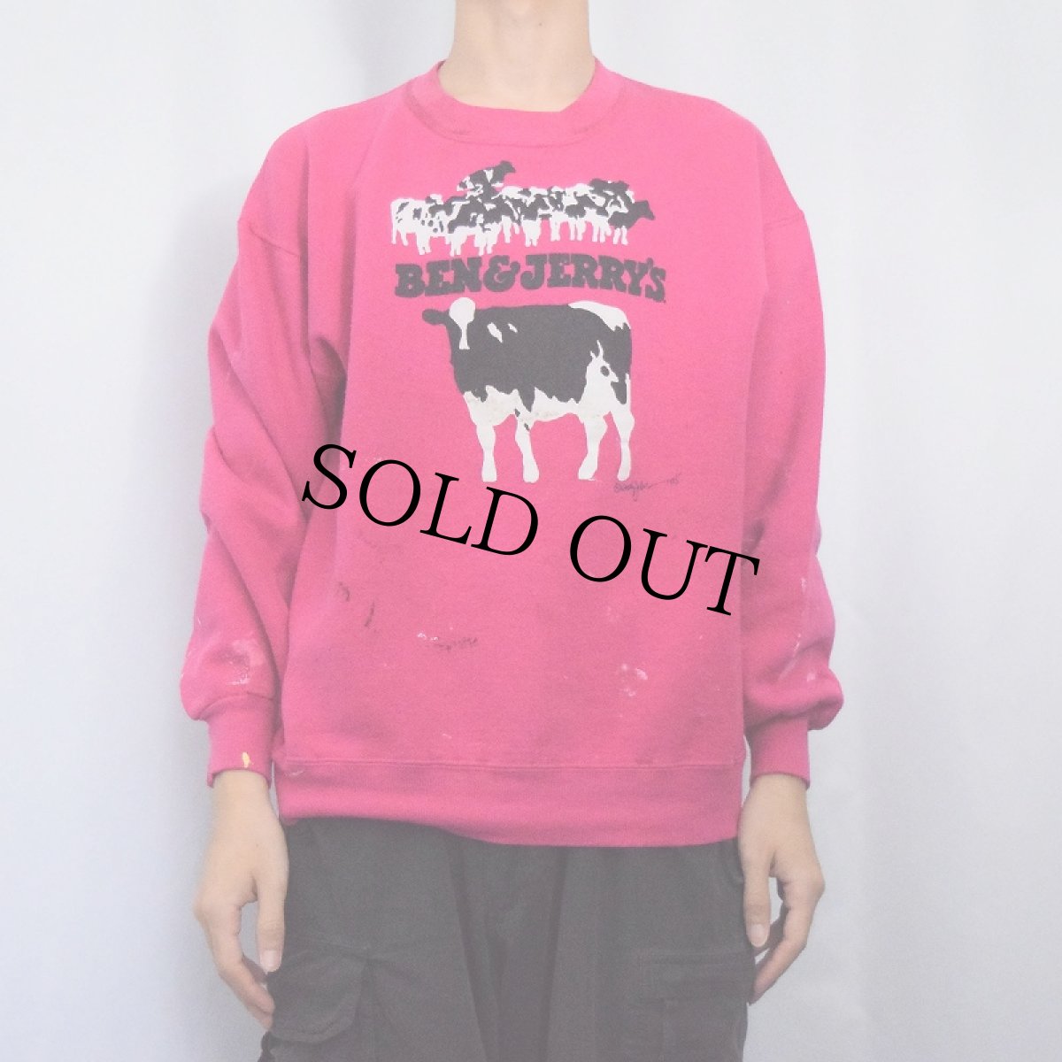 画像2: 80's BEN&JERRY'S USA製 "Woody Jackson" 企業プリントスウェット L (2)