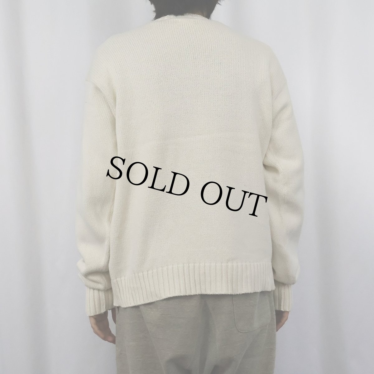 画像3: 90's POLO Ralph Lauren 星条旗柄 コットンニットセーター L (3)