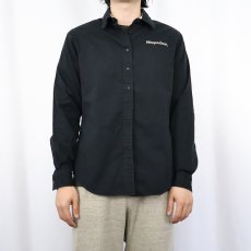 画像2: Haagen-Dazs ロゴ刺繍 コットンシャツ BLACK M (2)