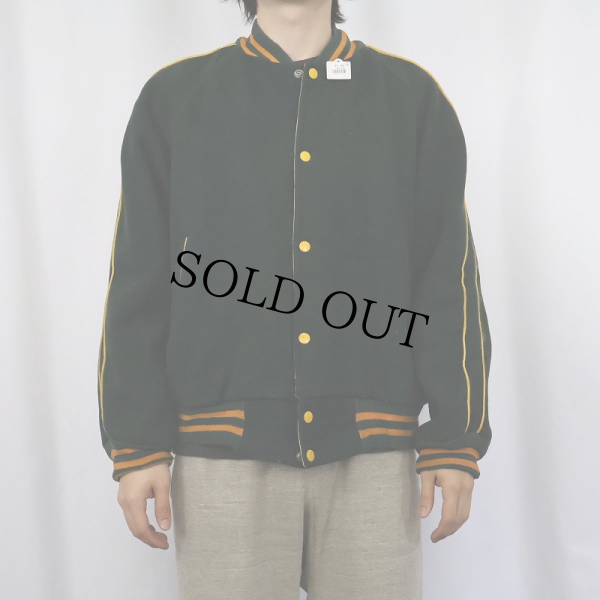 画像4: 60's PRINCETON "BROCKPORT STATE" リバーシブル ウールスタジャン (4)