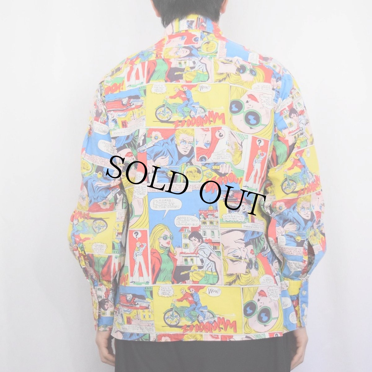 画像3: 70's SOMETHING ELSE アメコミ柄 コットンシャツ M (3)