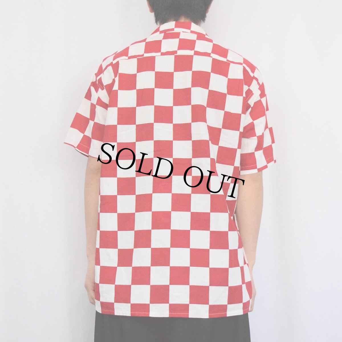 画像3: 60's Spindlecity チェッカー柄 コットンオープンカラーシャツ L (3)