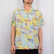 画像2: 40's US.ARMY 442部隊 "GO FOR BROKE" スーベニア コットンハワイアンシャツ (2)