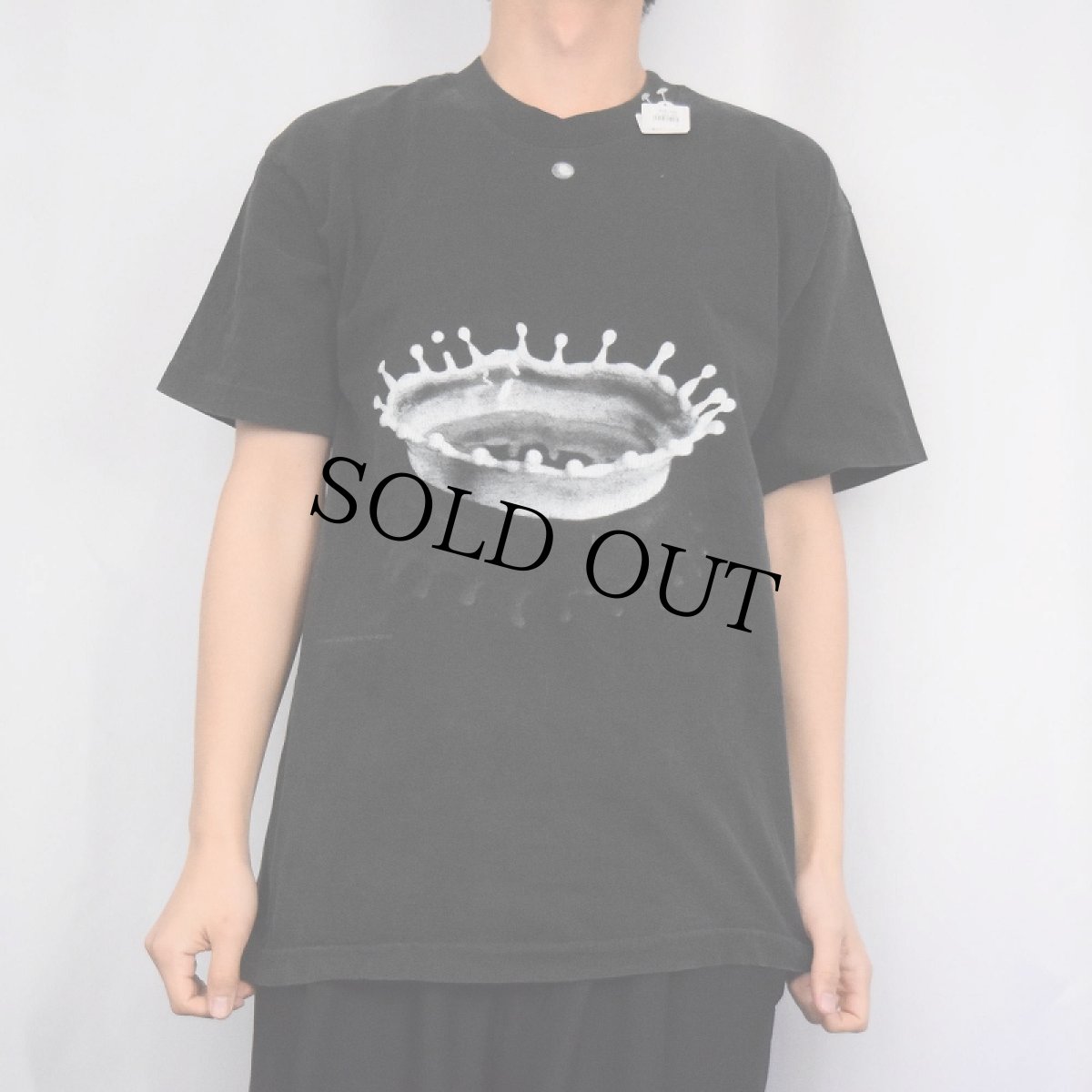 画像2: 90's FOTOFOLIO "Harold Edgerton / Milk Drop Coronet" フォトプリントTシャツ BLACK L (2)