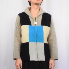 画像2: 50's CAMPUS KODIAK USA製 パネル切り替え フェイクファージャケット M (2)