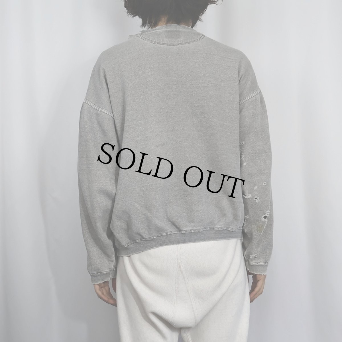 画像3: 90's McIntosh & Seymoor 前V 無地フェードスウェット M (3)