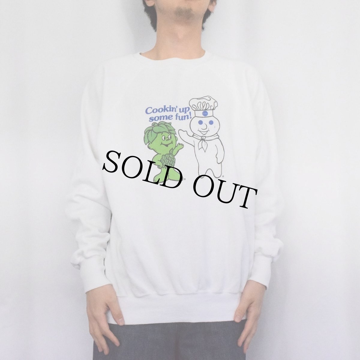 画像2: 90's USA製 ドゥボーイ×リトルスプラウト キャラクタープリントスウェット XL (2)