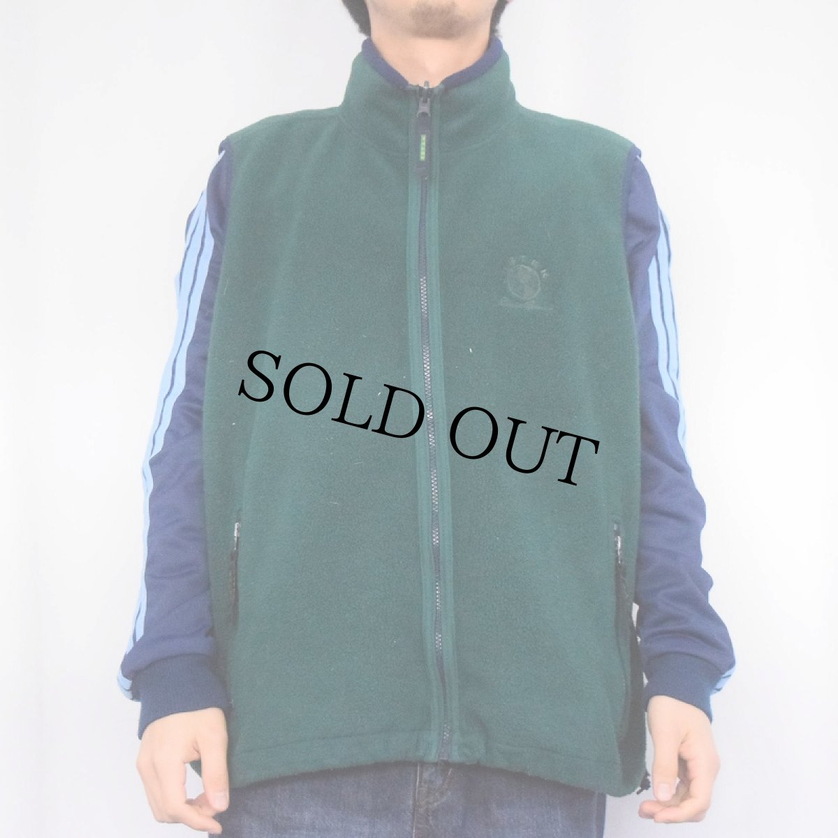 画像2: 90's Eddie Bauer EBTEK USA製 ロゴ刺繍 フリースベスト L (2)