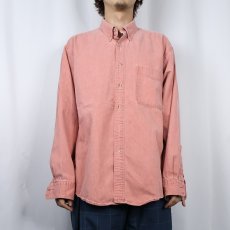 画像2: 90's LANDS' END USA製 コットンボタンダウンシャツ L (2)