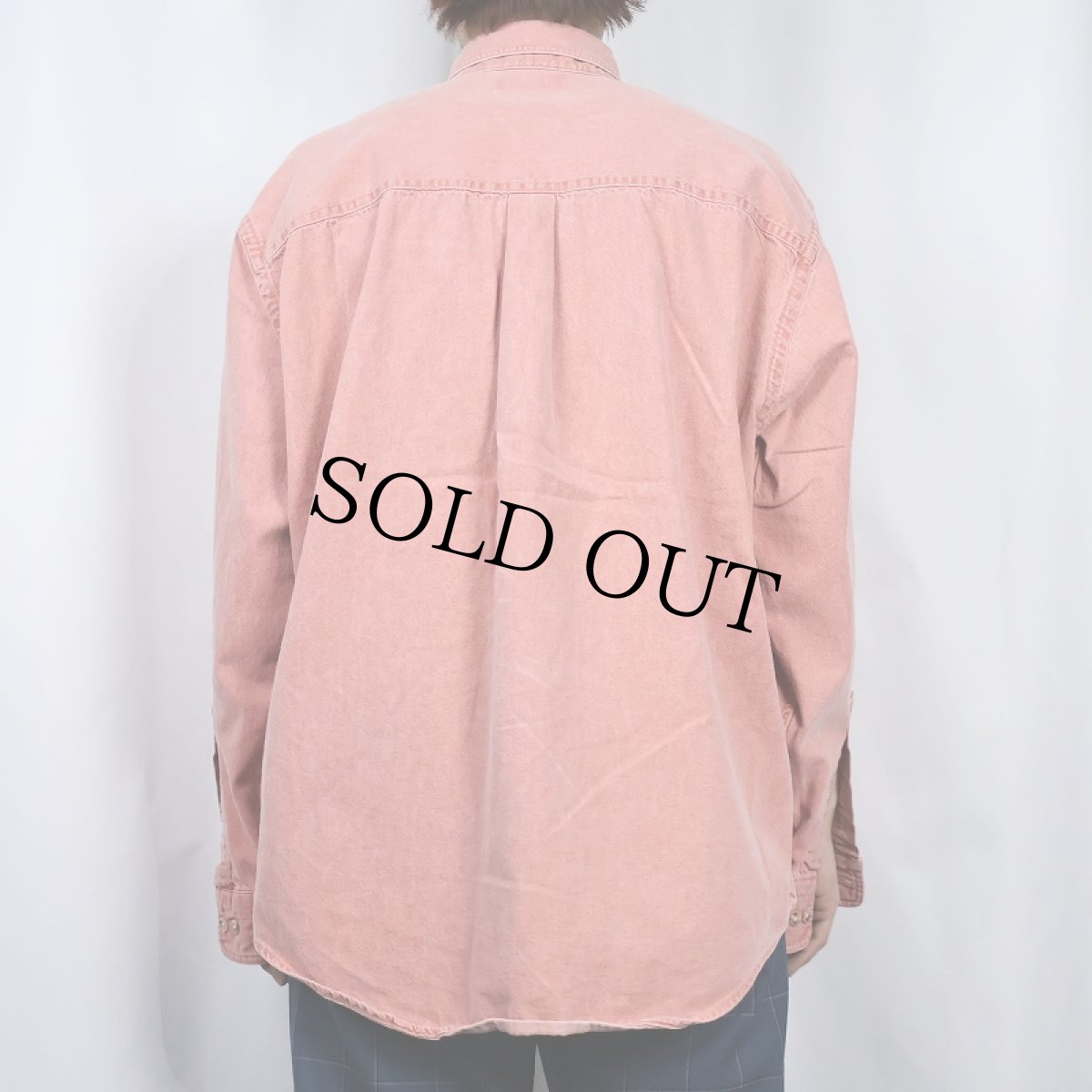 画像3: 90's LANDS' END USA製 コットンボタンダウンシャツ L (3)