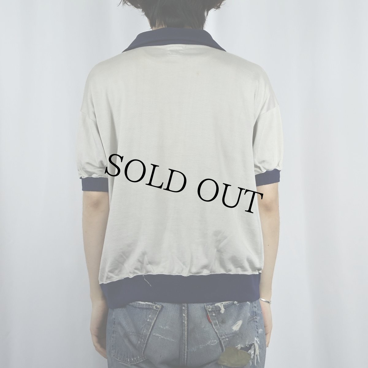 画像3: 60's Felco 2トーン ハーフジップレーヨンシャツ XL (3)