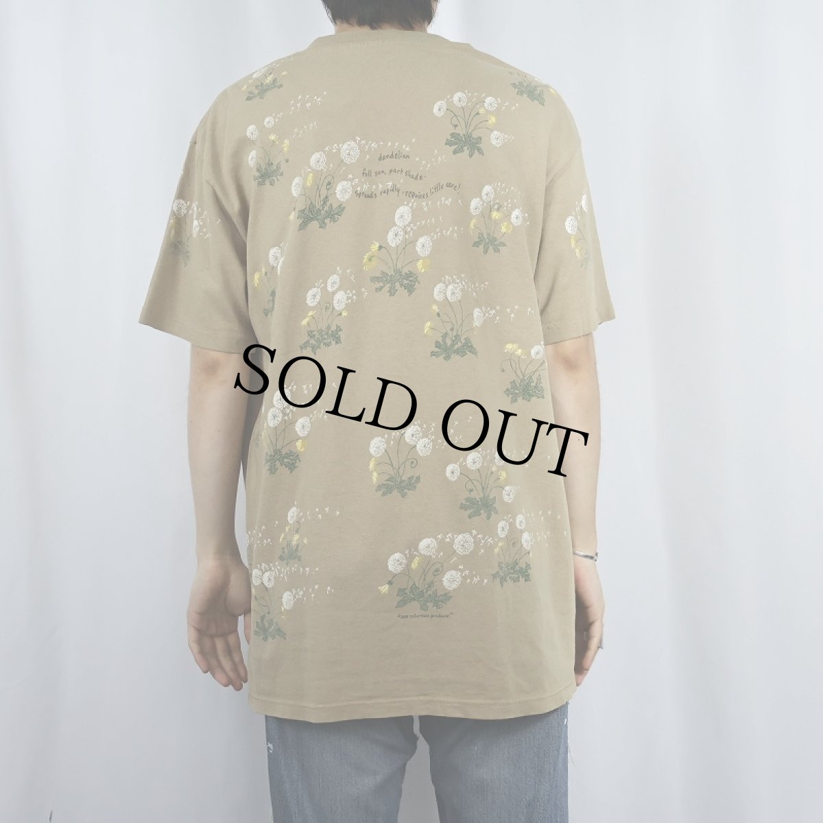 画像3: 90's rel-e-vant products USA製 タンポポ柄 プリントTシャツ L (3)