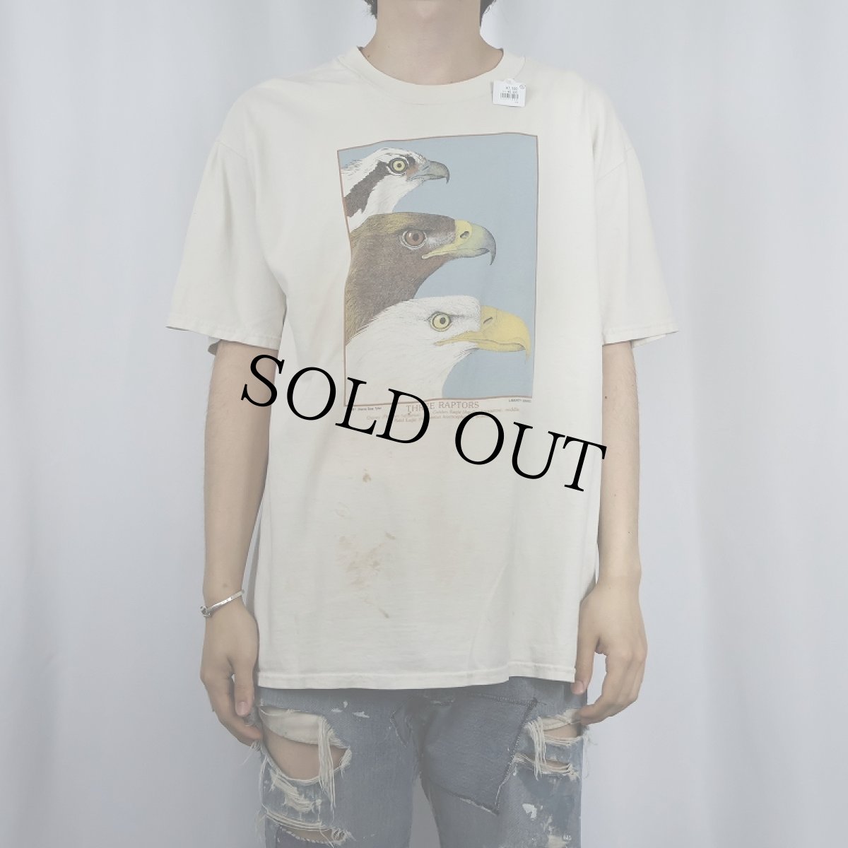 画像2: 90's Diana Dee Tyler LIBERTY GRAPHICS "THREE RAPTORS" プリントTシャツ L (2)