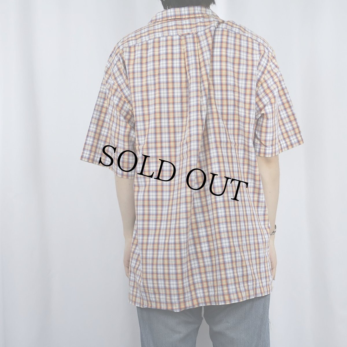 画像4: POLO Ralph Lauren "CALDWELL" ロゴ刺繍 チェック柄 コットンオープンカラーシャツ XL (4)