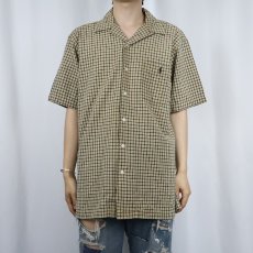 画像3: POLO Ralph Lauren "ADAMS" チェック柄 ロゴ刺繍 コットンオープンカラーシャツ M (3)