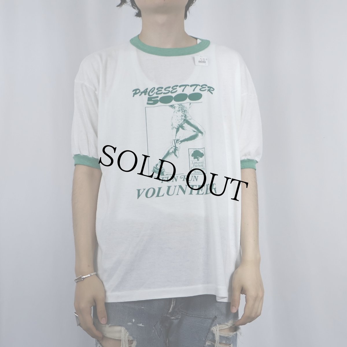 画像2: 80's "PACE SETTER 5000" マラソンプリントリンガーTシャツ (2)