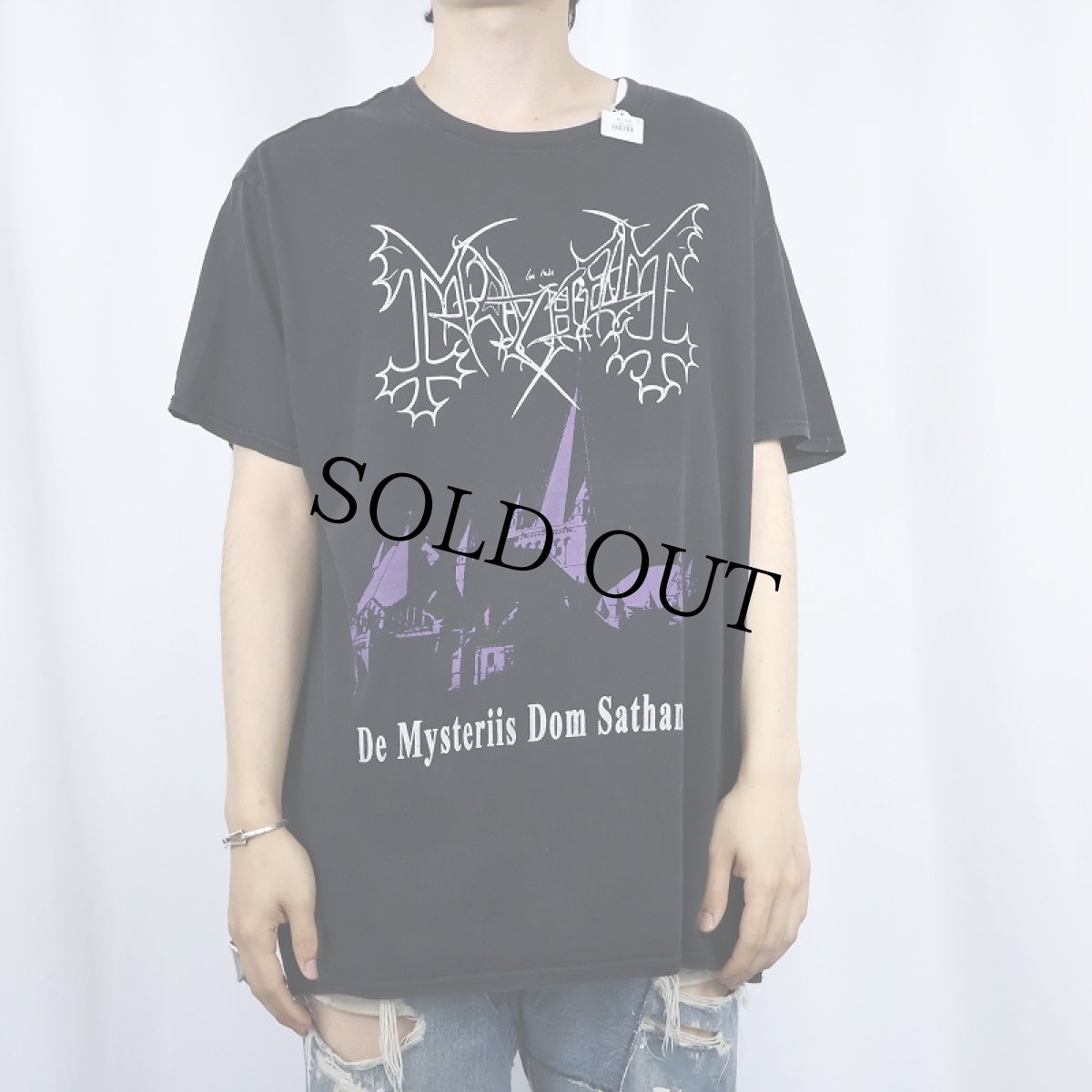 画像3: MAYHEM "De Mysteriis Dom Sathanas" ブラックメタルバンド アルバムプリントTシャツ BLACK (3)