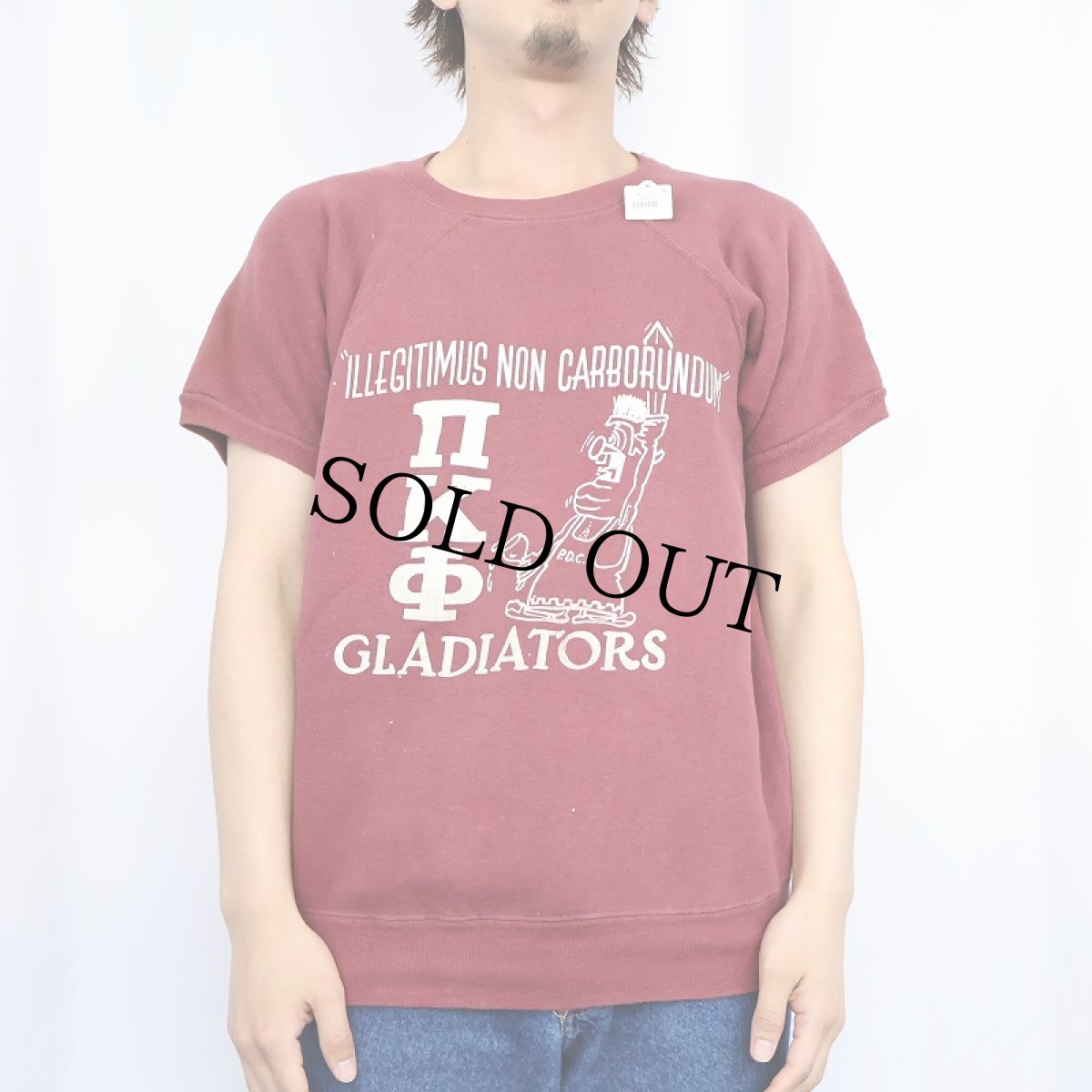 画像2: 50's "ILLEGITIMUS NON CARBORUNDUM" 半袖 ラグランスウェット (2)