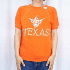 画像2: 60's TOWNCRAFT Penneys "TEXAS Longhorns" 半袖ラグランスウェット (2)