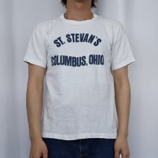 画像2: 70's USA製 "ST. STEVAN'S COLUMBUS, OHIO" プリントTシャツ L (2)