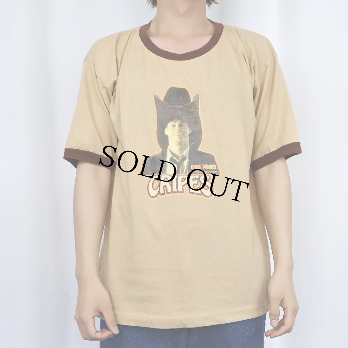 画像2: 90's Dumb and Dumber USA製 コメディ映画プリント リンガーTシャツ L (2)