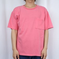 画像2: 80〜90's energie 無地ポケットTシャツ M (2)