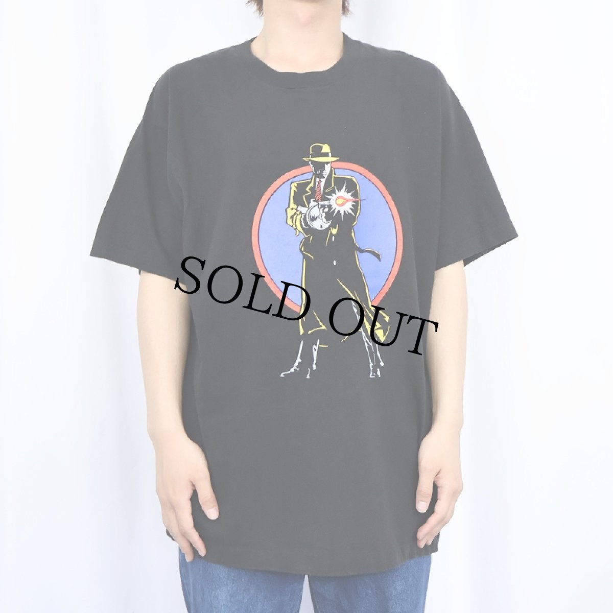 画像2: 90's Disney DICK TRACY USA製 キャラクタープリントTシャツ BLACK XL (2)