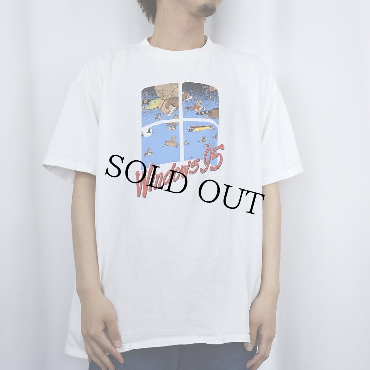 画像2: 90's Windows 95 コンピューター企業 プリントTシャツ XL (2)