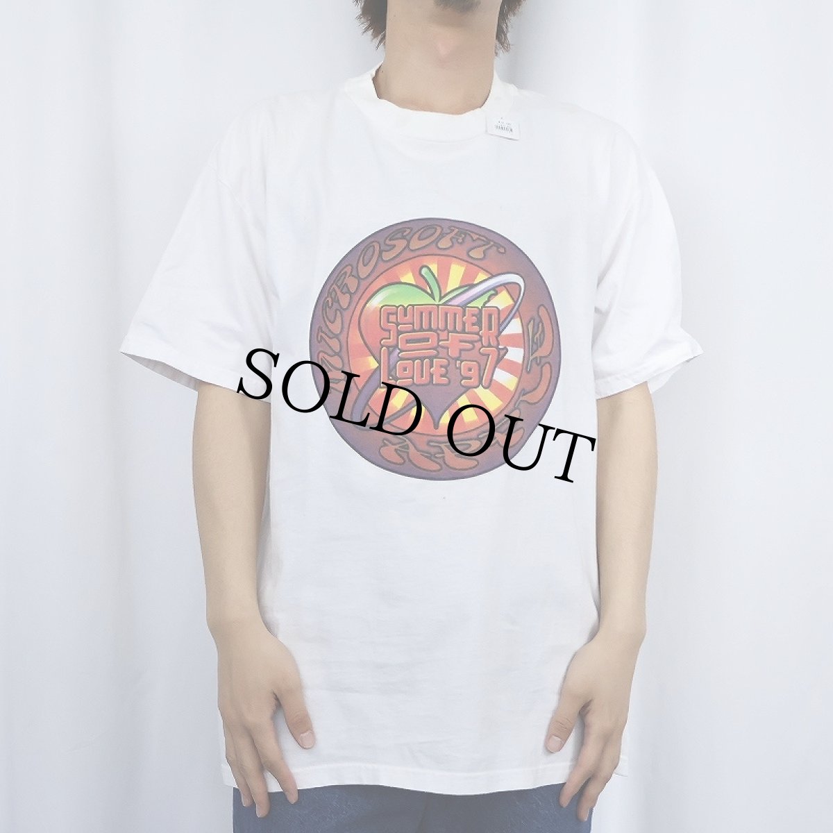 画像2: 【SALE】 90's Microsoft "SUMMER OF LOVE '97" コンピューター企業 プリントTシャツ L (2)