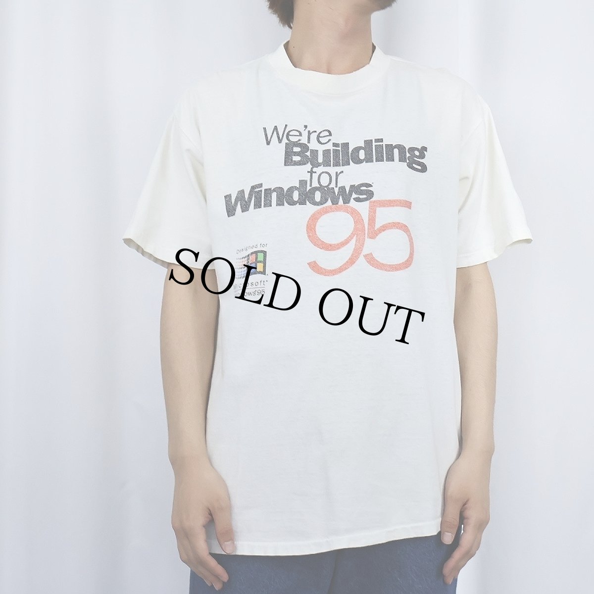 画像2: 90's Windows "We're Building Windows 95" コンピューター企業 プリントTシャツ L (2)