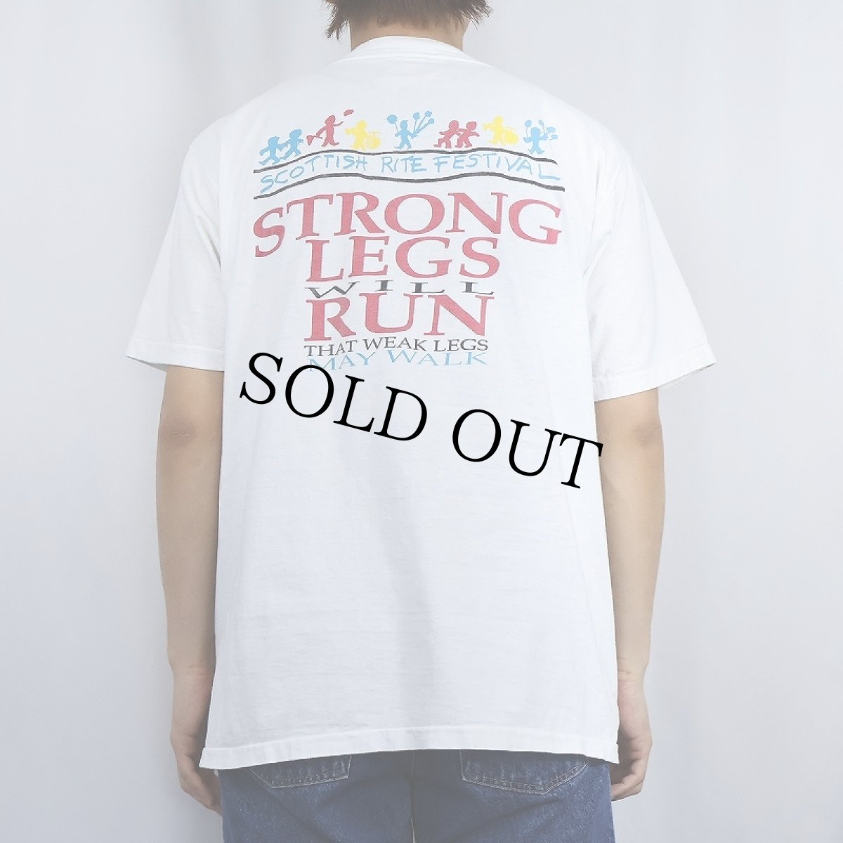 画像4: 90's IBM "STRONG LEGS RUN" コンピューター企業 プリントTシャツ L (4)