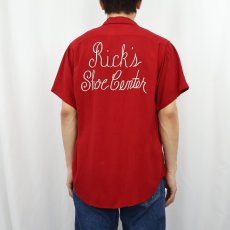 画像3: 60's NAT NAST "RIck's Shoe Center" 刺繍入り レーヨンボーリングシャツ (3)