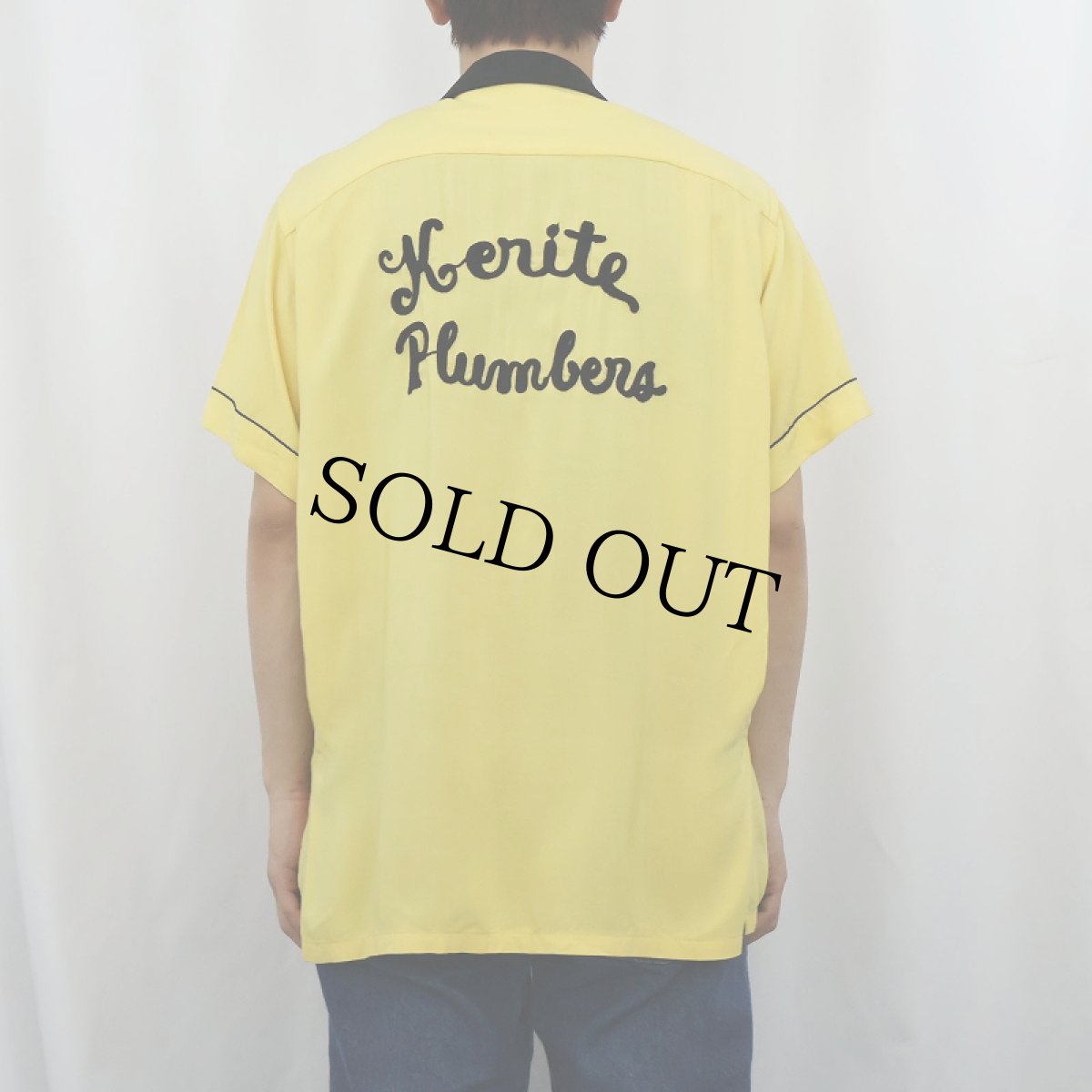画像3: 60's Hilton "Kenite Plumbers" チェーン刺繍 レーヨンボーリングシャツ (3)