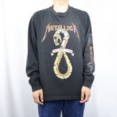 画像2: 90's METALLICA × PUSHEAD "DON'T TREAD ON ME" ヘヴィメタル・バンド プリントロンT BLACK XL (2)