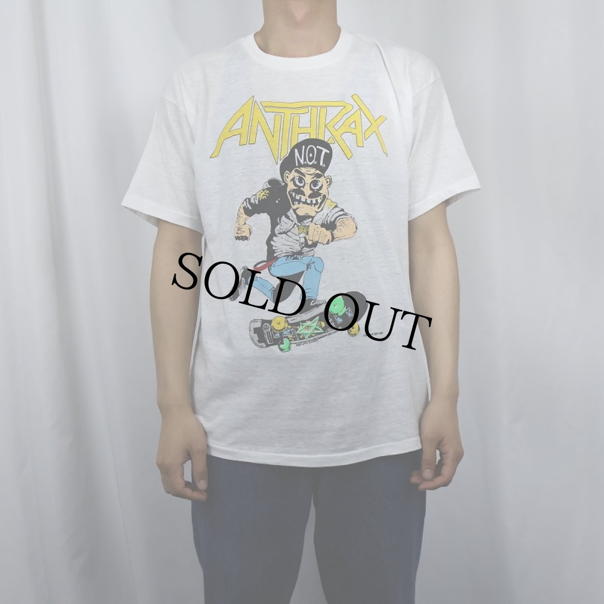 画像3: 80's ANTHRAX USA製 "NOT MAN" ヘヴィメタル・バンド プリントTシャツ XL (3)