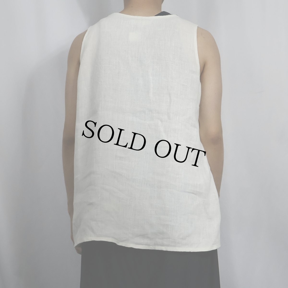 画像3: FLAX リネン ノースリーブトップス M (3)