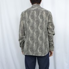 画像3: ARMANI EXCHANGE ジオメトリック柄 コットンシャツ M (3)