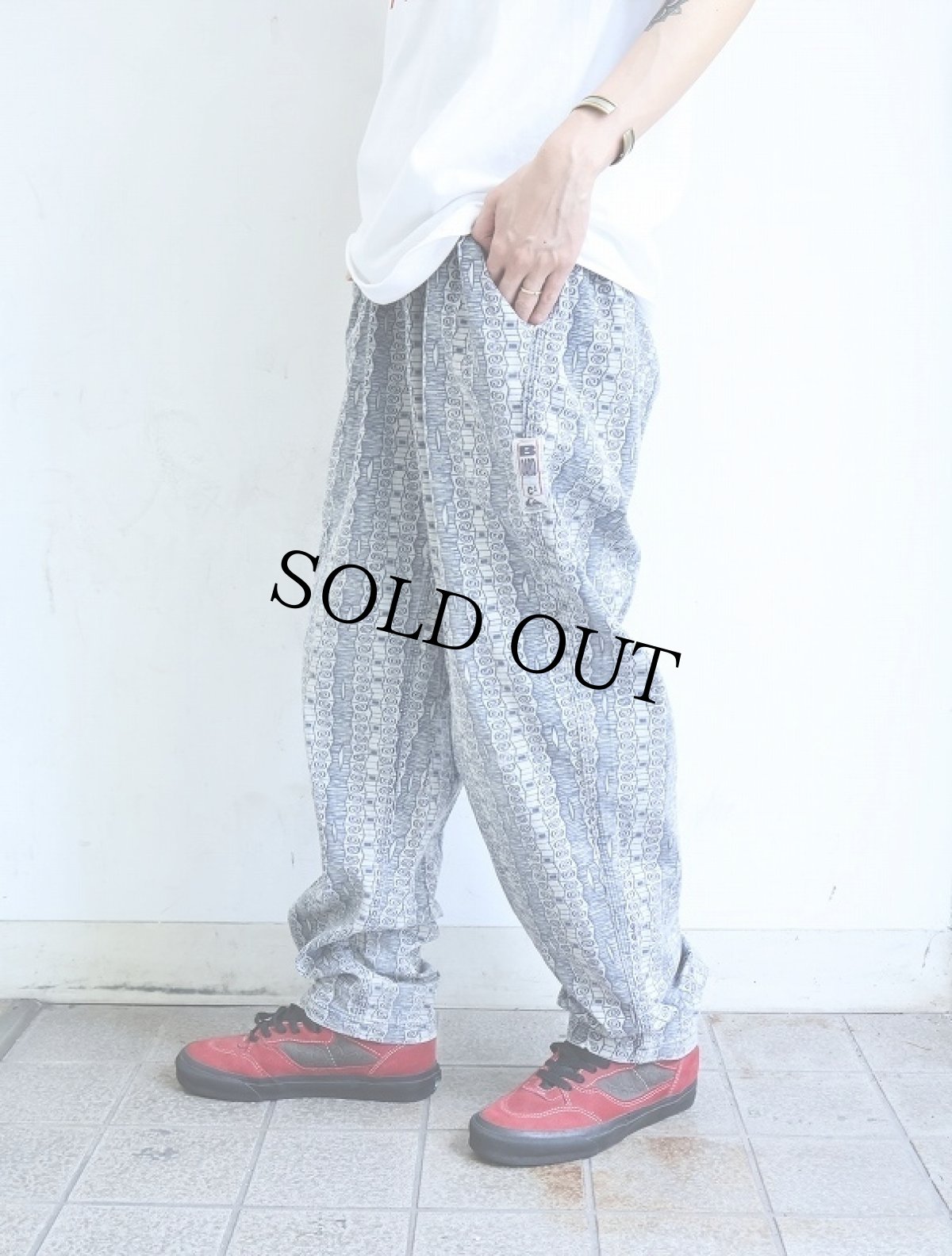 画像3: QUIKSILVER BOARD RIDING 総柄 コットンイージーパンツ L (3)