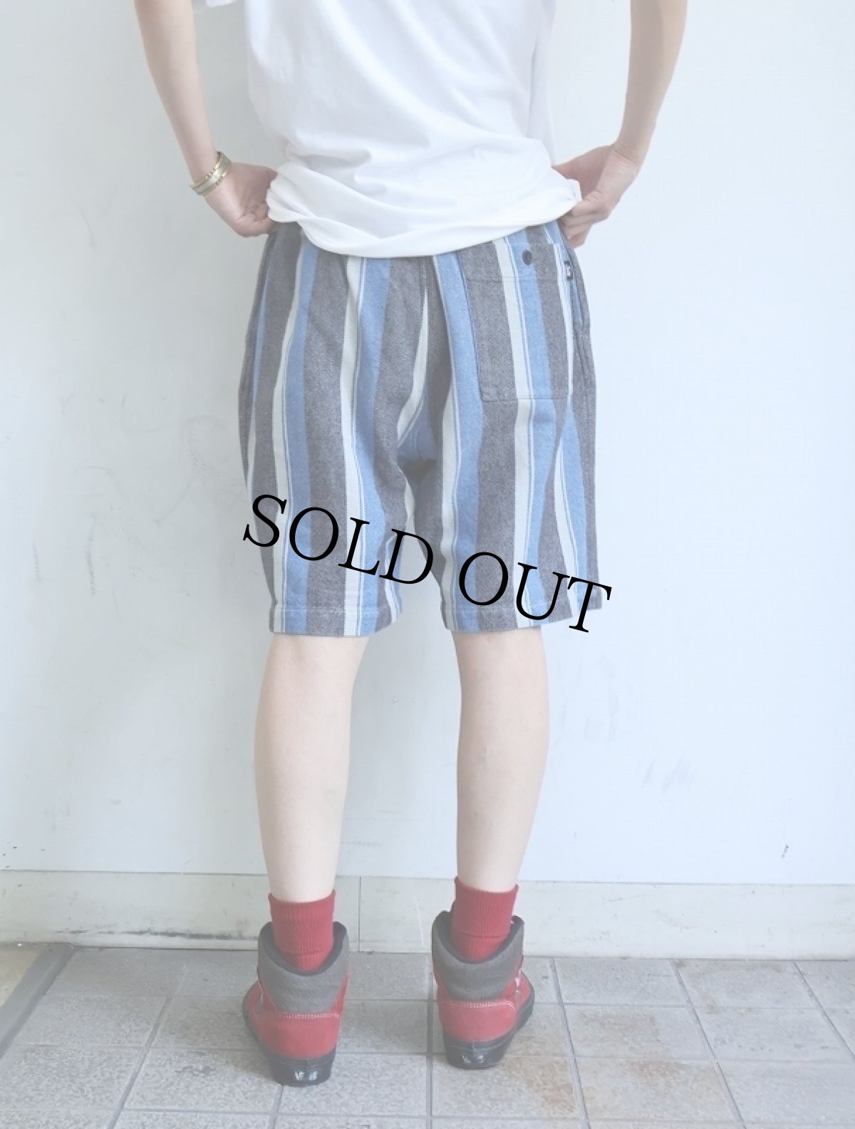 画像4: STUSSY ストライプ柄 コットンショーツ L (4)