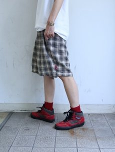 画像1: 80's STUSSY USA製 チェック柄 コットンショーツ L (1)