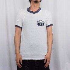 画像2: 80's USA製 "IMMACULATE 129" カレッジプリント リンガーTシャツ M (2)
