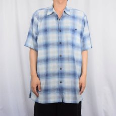 画像2: 2018SS Patagonia ORGANIC COTTON オンブレーチェック柄 ちりめんシャツ XL (2)
