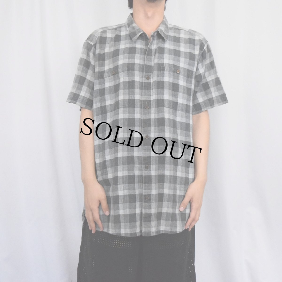 画像2: 2014SS Patagonia チェック柄 ヘンプ×コットンシャツ XL (2)