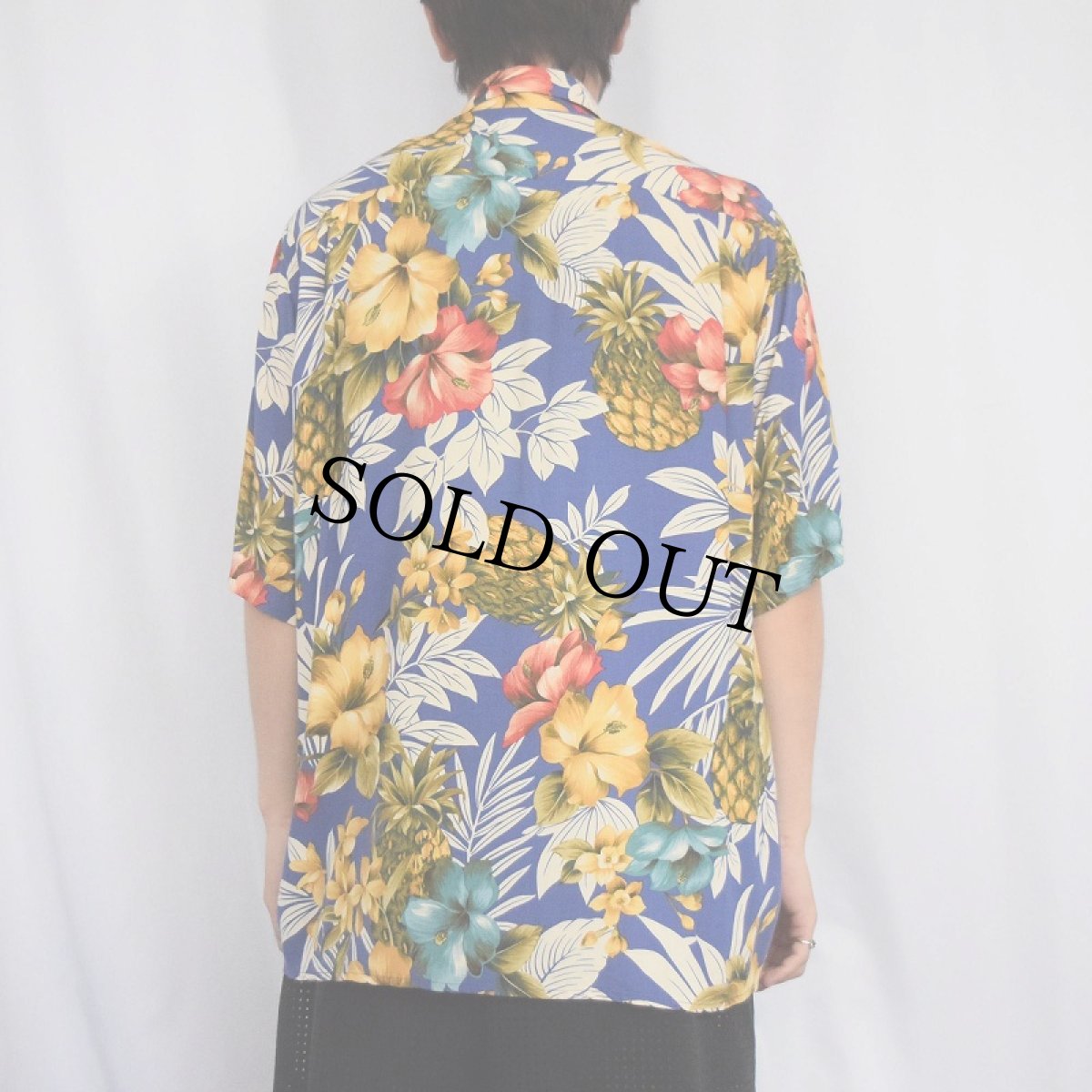 画像3: 80's reyn spooner ハイビスカス柄 レーヨンアロハシャツ M (3)