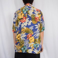 画像3: 80's reyn spooner ハイビスカス柄 レーヨンアロハシャツ M (3)