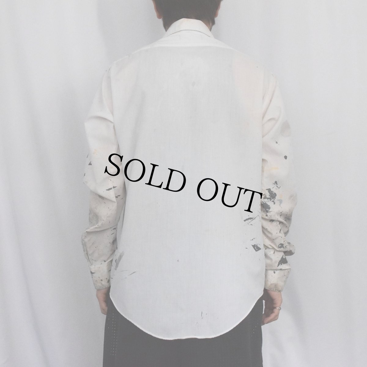 画像3: 80's VAN HEUSEN ペンキペイント コットンポリシャツ 15 1/2-34/35 (3)