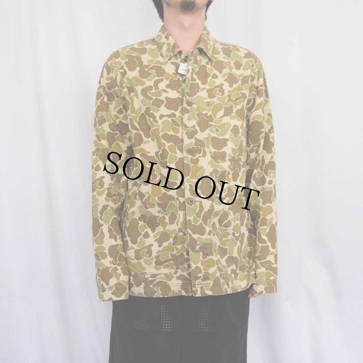 画像2: GAP ダックハンターカモ柄 HBT コットンカバーオール M (2)