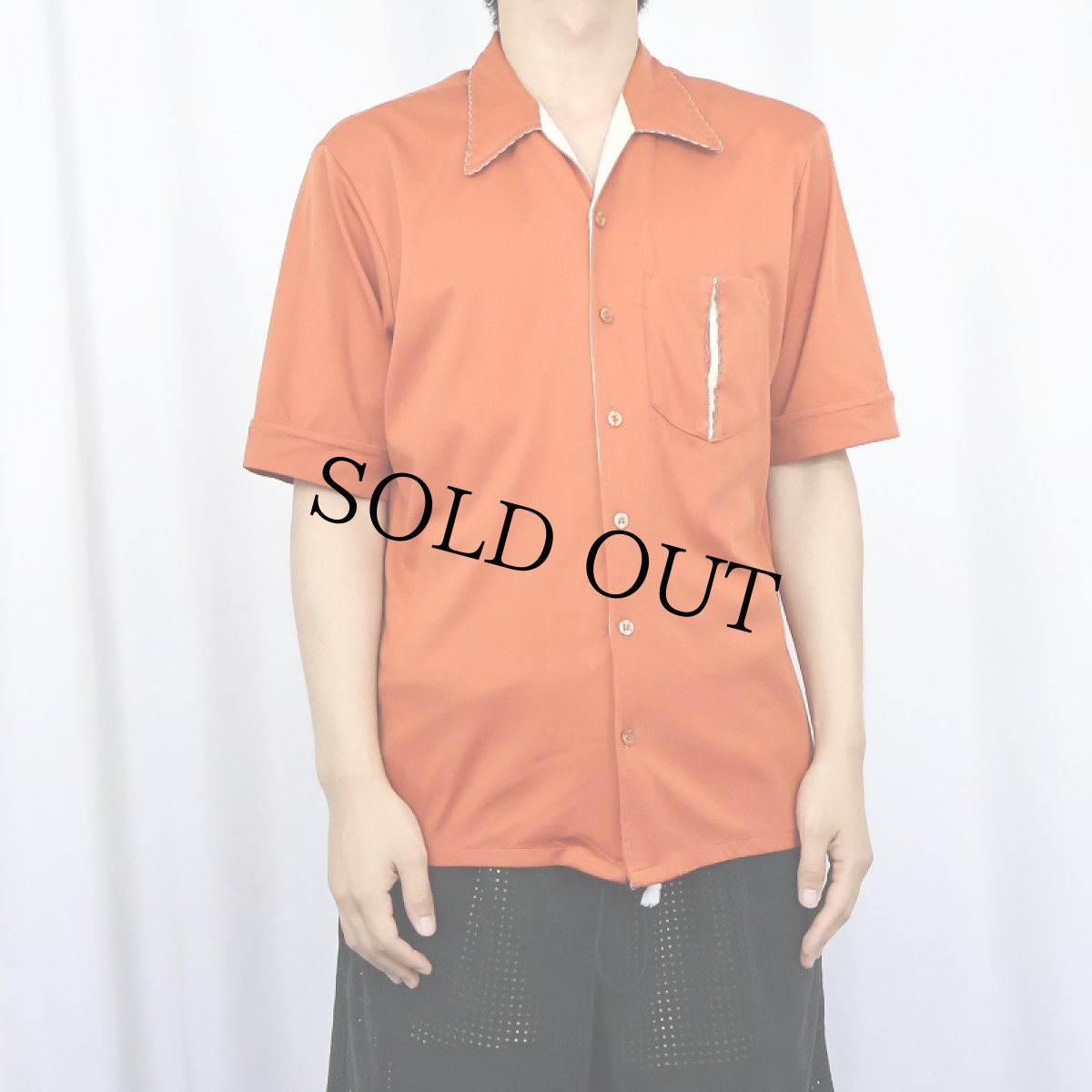 画像2: 70's MARK LEE ポリエステル オープンカラーシャツ L (2)