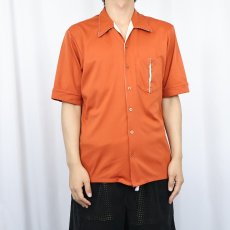 画像2: 70's MARK LEE ポリエステル オープンカラーシャツ L (2)